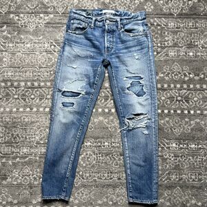 Moussy Selvedge Tapered Straight Jeans Womens Size 26 Bowie Patch Button Fly